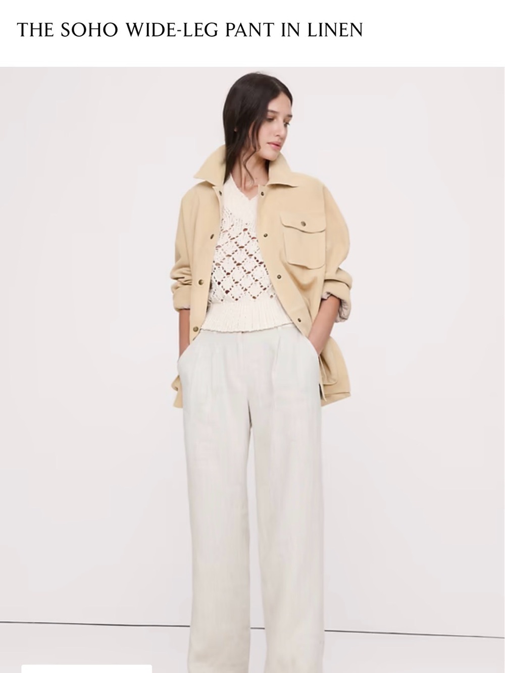 Banana Republic THE SOHO WIDE-LEG PANT IN LINEN - Natural
